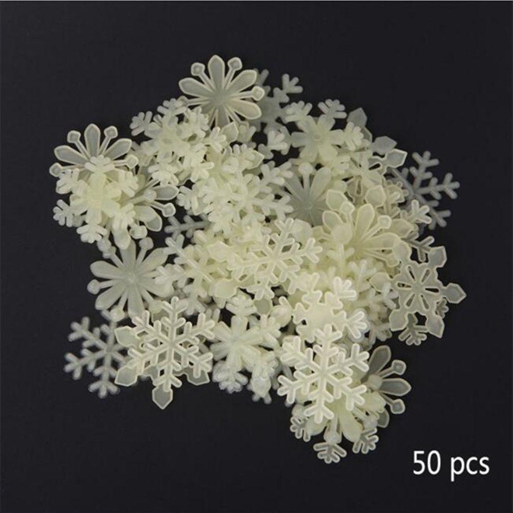 Bedroom Dormitory Decoration Christmas Stickers Wall Stickers Fluorescent 3D Luminous Snowflake