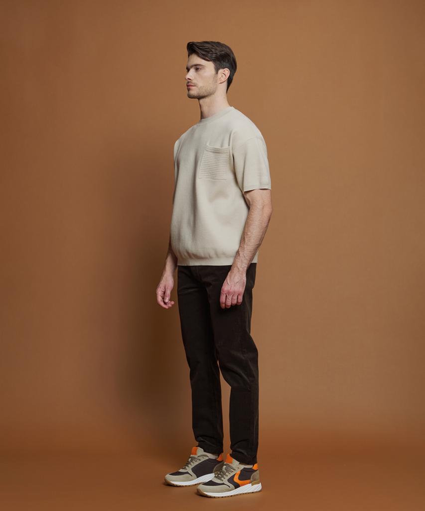 PANICALE Brown Regular Fit Three-Bone Corduroy Pants (Type A)