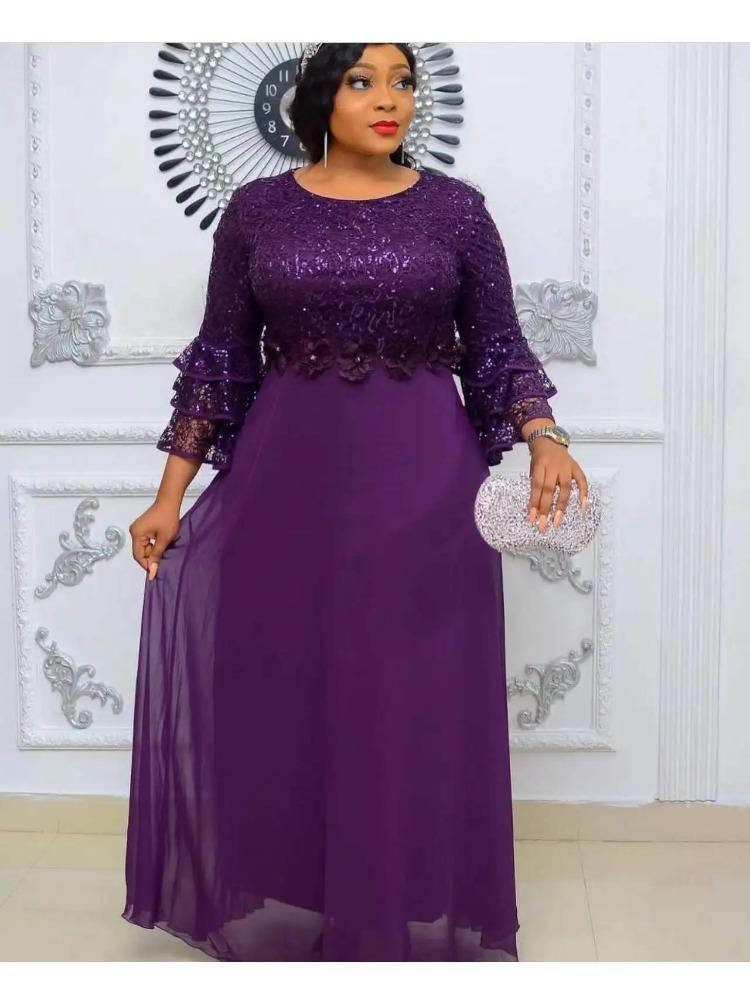 Африканские вечерние платья больших размеров для женщин, новая мода, кружевные свадебные платья Дашики Анкара, элегантное турецкое мусульманское платье макси