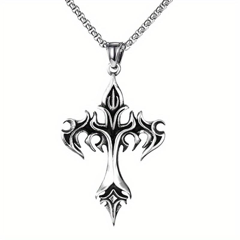 Best-selling necklace flame vintage cross men's pendant necklace accessory
