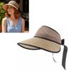Breathable Foldable Sun Hat Adjustable Empty Top Sun Hat Durable Straw Sun Visors  Beach