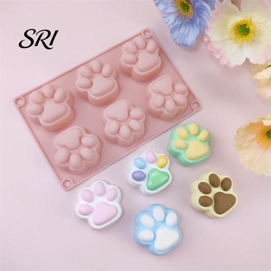Baking Mold For Desserts Cat Paw Silicone Food-Grade Chocolate Mousse Cake Easy-Release Handmade Soap Reusable for DIY Dessert Decompression