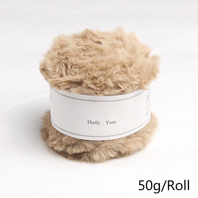 50 г/рулон ниток пушистый искусственный мех ручная вязка шерстяная пряжа вязаный крючком свитер норковая пряжа шарф вязаная крючком красочная детская одежда
