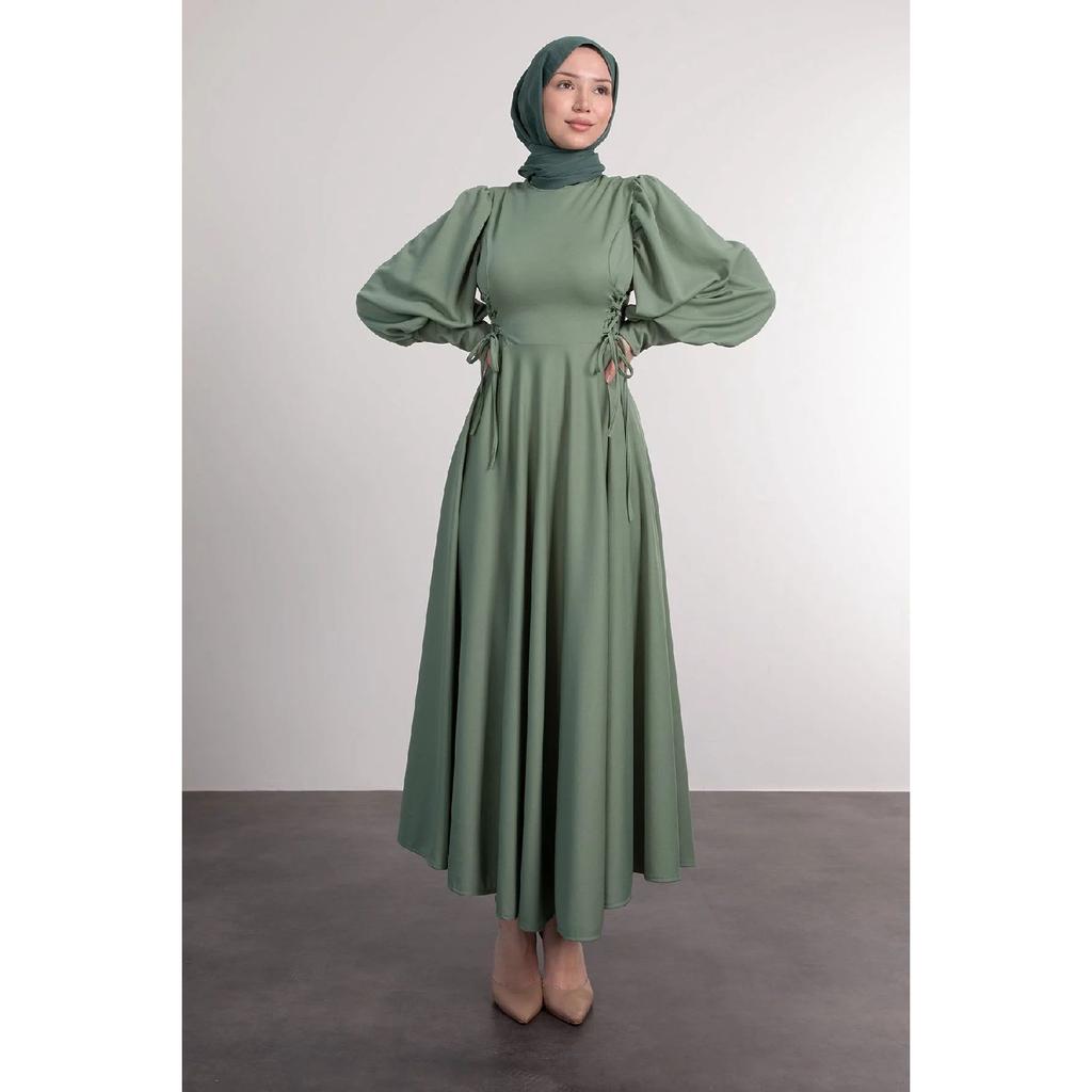 Hijab Dress With Ties On Both Sides Of The Waist