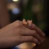 Topaz Dragon Ring Adjustable Gothic Dragon Open Ring Brass Gold Plated Finger Ring for Women Men