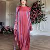 New Arrival Women's Long Dress Glittering Glaze Satin Middle Eastern Style Robe Elegant Dress