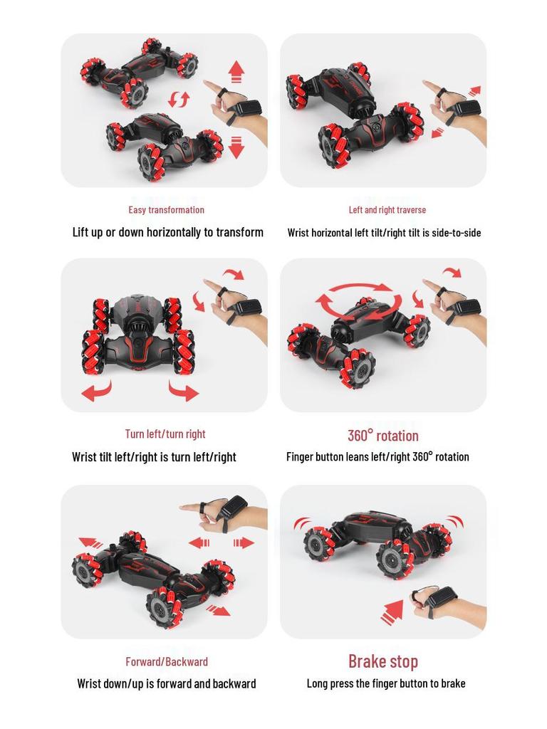 Gesture-Controlled Stunt Light Spray Off-Road Remote Car - Kids' Electric Climbing Toy