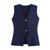 Women's Summer V Neck Vest Button-up Sleeveless Suit Jacket Waistcoat Casual Business Blazer Vest Top