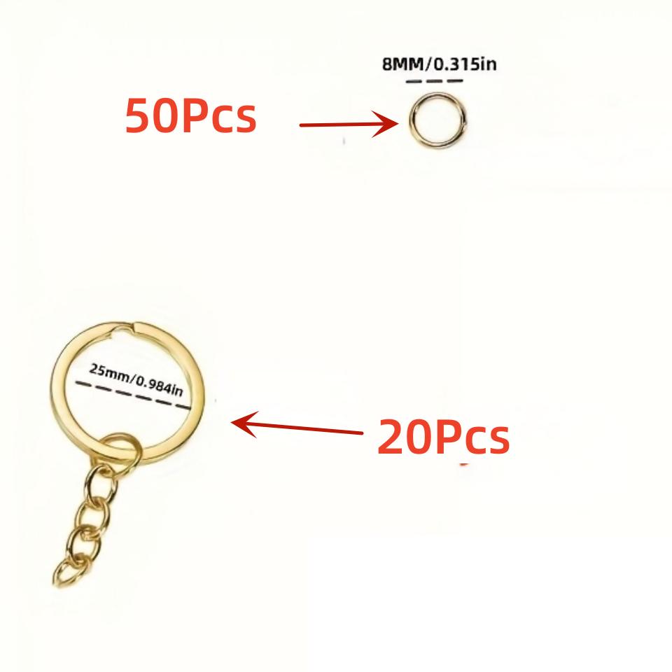 20/48cs/Lot Keychain Open Jump Rings Jewelry Making Accessories Kits for DIY Key Chain Key Ring Pendants
