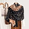 Creative Design Polka Dot Five-pointed Star High-value Color Matching Silk Scarf Cotton and Linen Scarf Women's Spring and Autumn Decorative Shawl