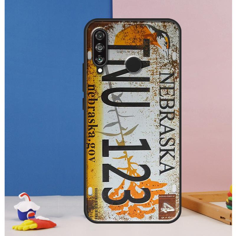 Retro Funny License Plate Case For Huawei Nova Y73 Y72 Y70 Y90 Y60 Y61 Y91 12s 12i 11i 8i 9 10 SE P30 P40 Lite P60 Pro