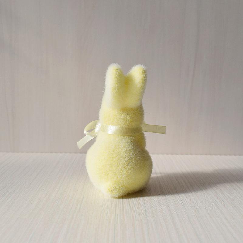 1/3 шт. Флокированный пасхальный кролик 4 цвета с бабочкой, настольные фигурки для кухни, пасхальные фигурки кроликов, пасхальный праздник, весенний декор 22x8x8 см