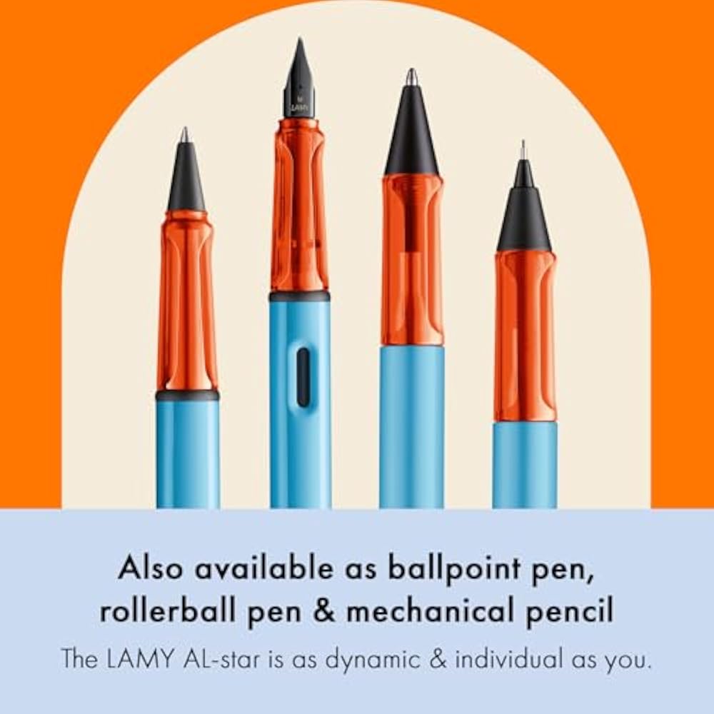 Перьевая ручка Lamy Al-Star Denim - Эргономичная рукоятка и полированная сталь Ширина линии M - Легкий алюми...