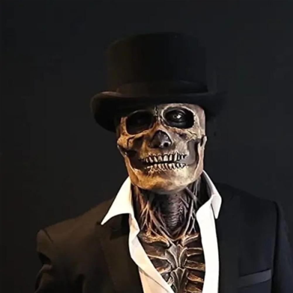 Анимированная говорящая маска на Хэллоуин, светящиеся зеленые глаза, маска черепа, анимированная подвижная челюсть, реалистичный реквизит на Хэллоуин, маска черепа на Хэллоуин на всю голову
