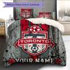 Custom Name Toronto FC Pattern Bedding Quilt Set  Home Decoration  Gift (1 * duvet cover + 2 * pillowcase  without core)