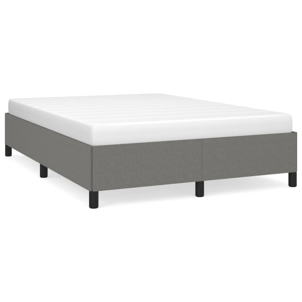 Bed Frame without Mattress Dark Grey 140 x 190 cm Fabric