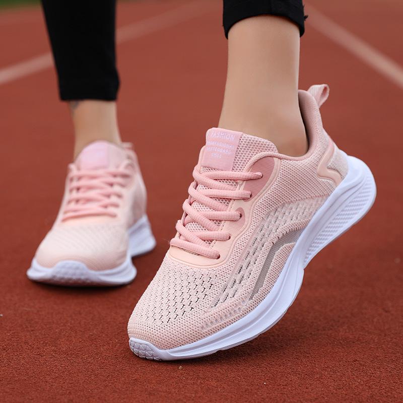 Women's Shoes Running Shoes Spring and Autumn Middle School Students Lightweight Breathable Fly-woven Sports Women's Casual Shoes Women's Travel Shoes