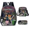 Minecraft Primary And Secondary School Schoolbags Minecraft Game Peripheral Backpack Three-piece Set High Quality