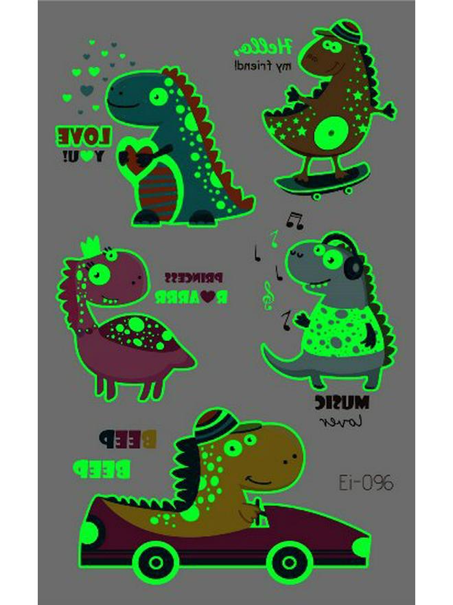 Светящиеся в темноте тату-наклейки динозавров для детей - Веселье для вечеринок и костюмов
