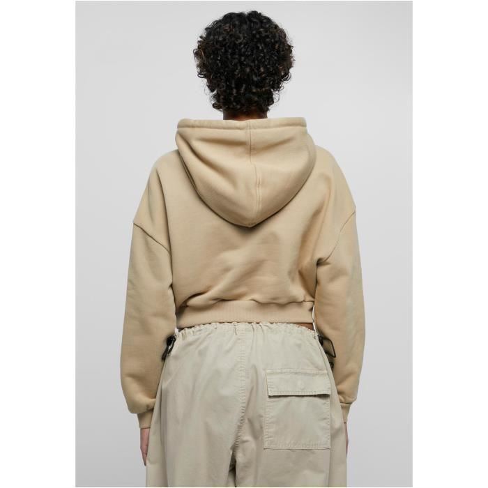Sweatshirt À Capuche - Urban Classics - Beige - Manches Longues - 100% Coton - Coupe Oversize