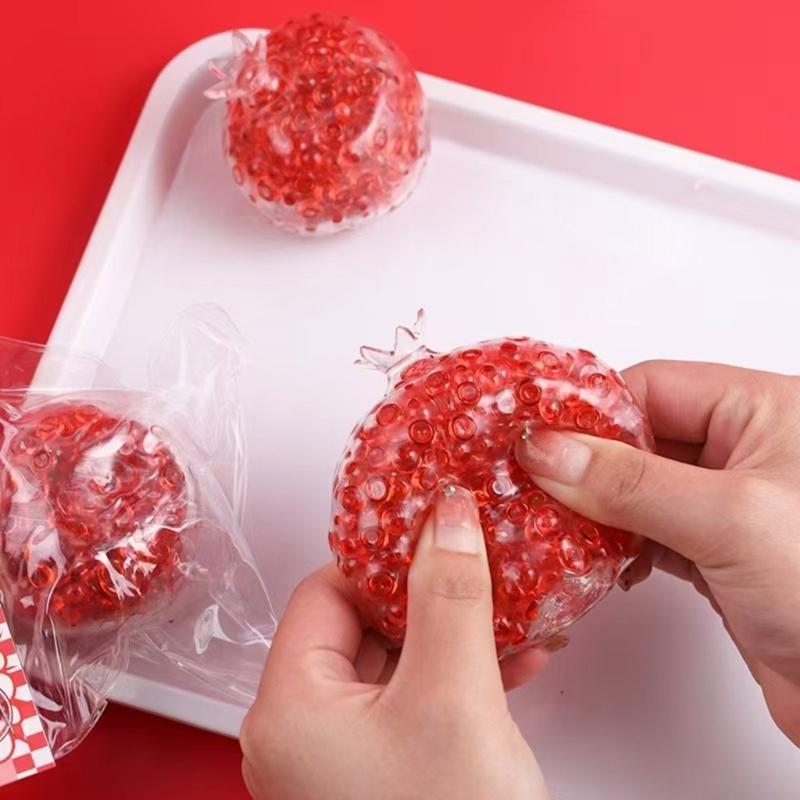 Забавный мячик-гранат для сжимания, забавная сенсорная игрушка, игрушка для сжимания в виде фрукта для детей и взрослых, на день рождения, Рождество, наполнение для чулка