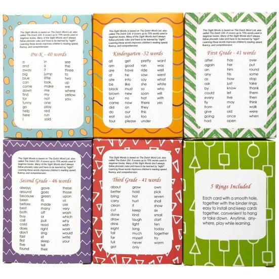 1 Set Sights Words Flash Cards Alphabet ABC English Words Spelling Preschool Learning Educational Cognitive Flashcard Toddlers Boys Girls Gift