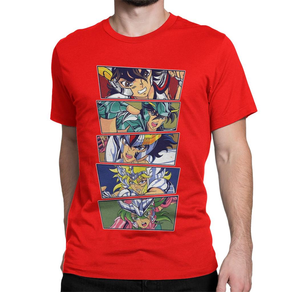 Мужские Женские Футболки Рыцари Зодиака Японское Аниме Досуг Хлопковые Футболки Короткий Рукав Saint Seiya Футболка Топы Графическая