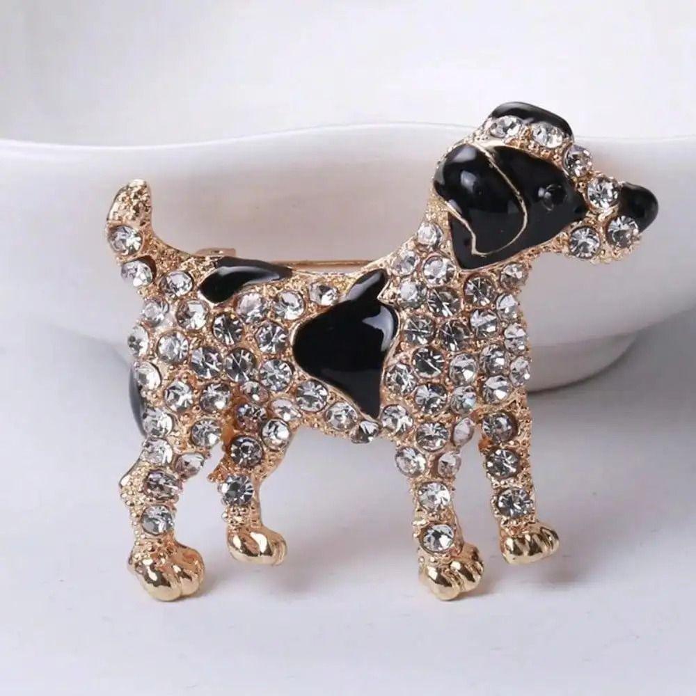 Sparkling Dog Brooch Novelty Lapel Pins Fashion Jewellery Pins Suit Coat Accessories