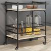 VidaXL Kitchen Trolley, Shelf with Wheels, Service Cart, Indoor Living Room Bathroom Storage Furniture, Oak 842362