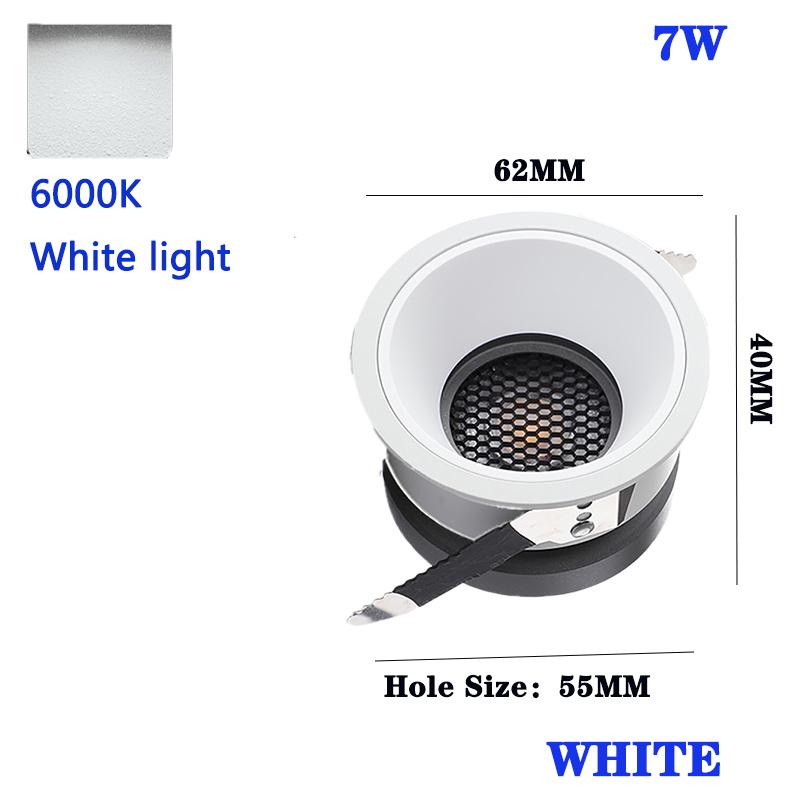 Современный светодиодный потолочный точечный светильник Downlight для внутреннего освещения, встраиваемый круглый точечный светильник для коммерческой гостиной, столовой, спальни, COB