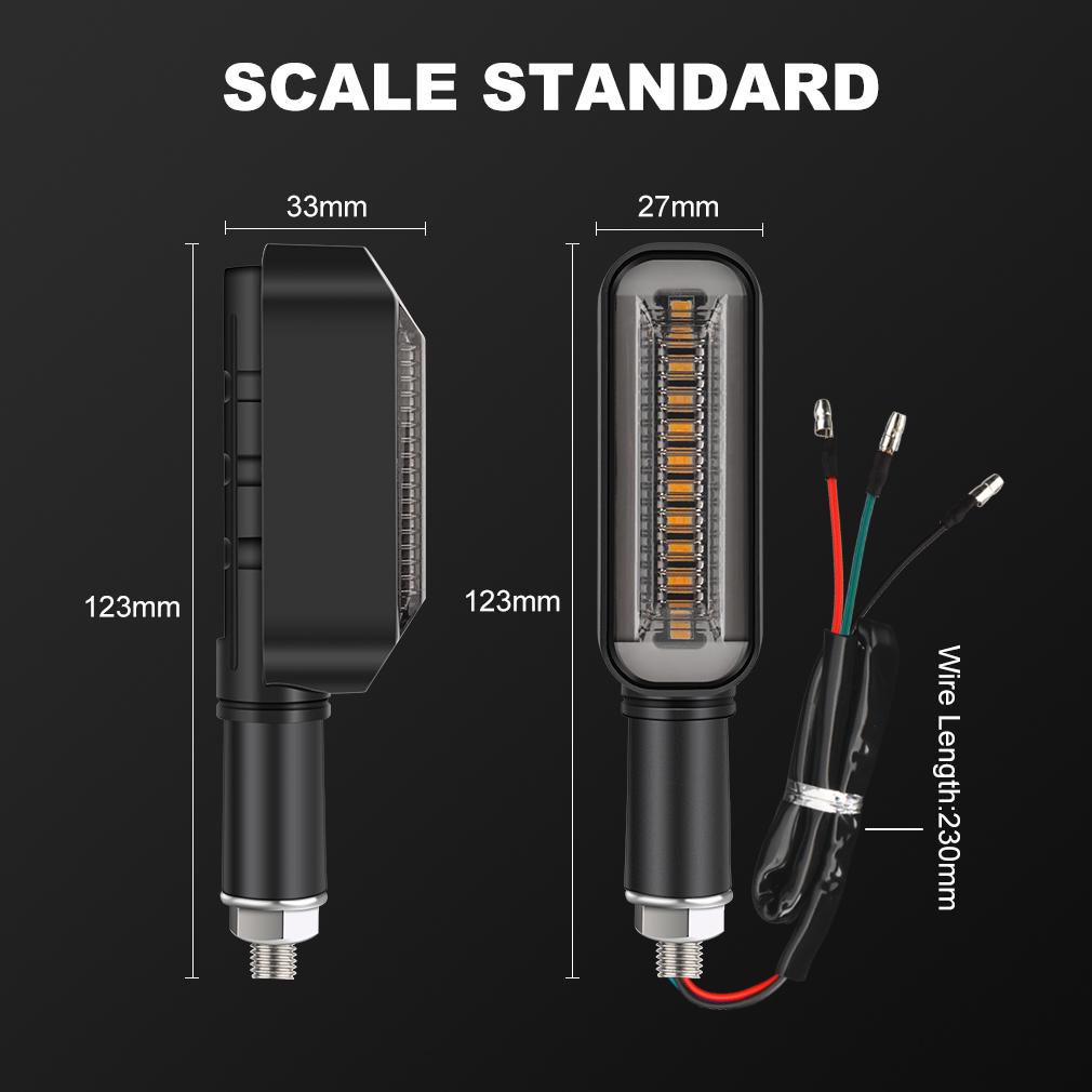 2Pcs LED Turn Signal Light On Motorcycle Stop Signals DRL Flowing Water Flasher 2 In 1 Blinker Indicator Tail Lamp Universal Brake