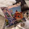 ZZootopiaS 2 1 Movie Pillow Covers Cartoon Sofa Decorative Home Doublesided Printing Short Plush Cute Cushion Cover