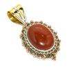 Натуральный красноречный яшма двухцветный 925 стерлингового серебра кулон 1.50" o7l28