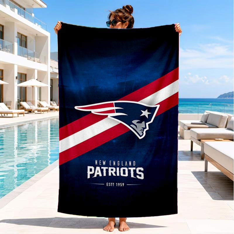 Пляжное полотенце с командным духом Patriots, Быстросохнущее, Легко ухаживать, Подходит как для занятий фитнесом, так и для пляжного отдыха, Спортивный незаменимый аксессуар