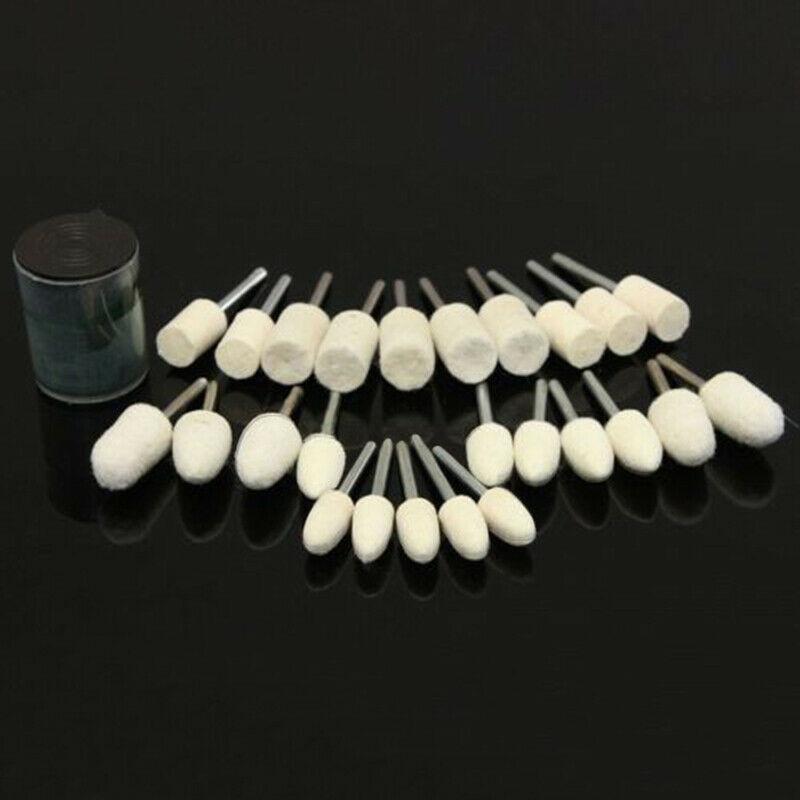 Fixture Felt Buffing Wheels Power Tool 25pcs Parts White Silver Polishing