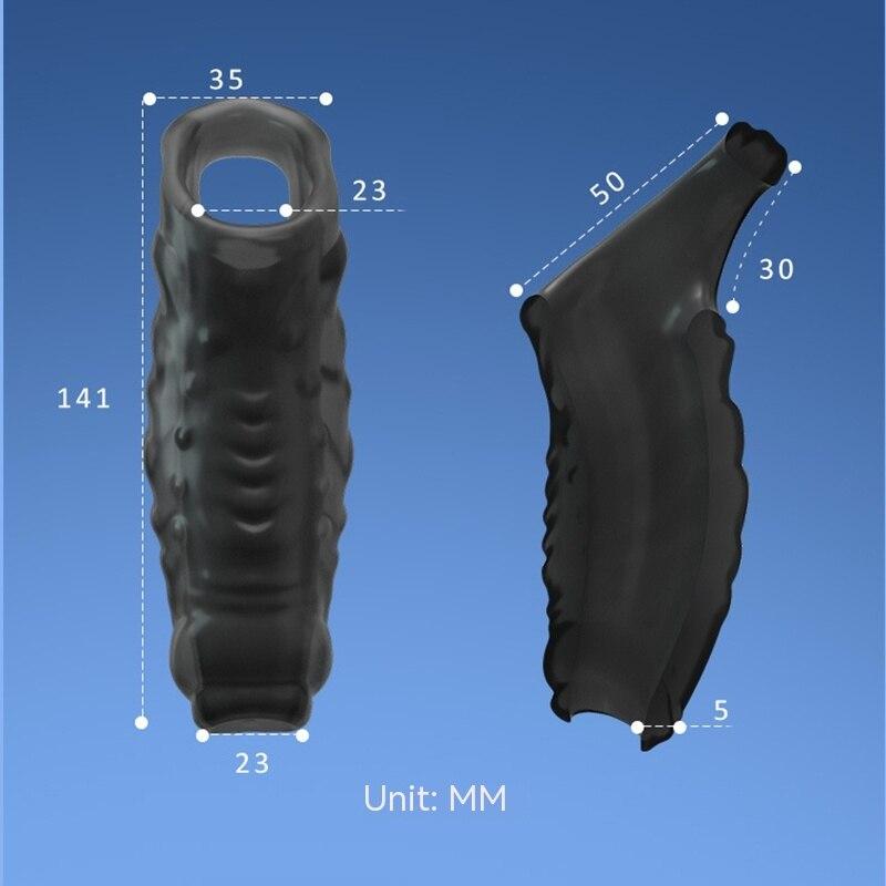 Reusable Penis Sleeve Glans Penis Enlarger Extender Delay Ejaculation Cock Ring Sex Toys for Men Couples