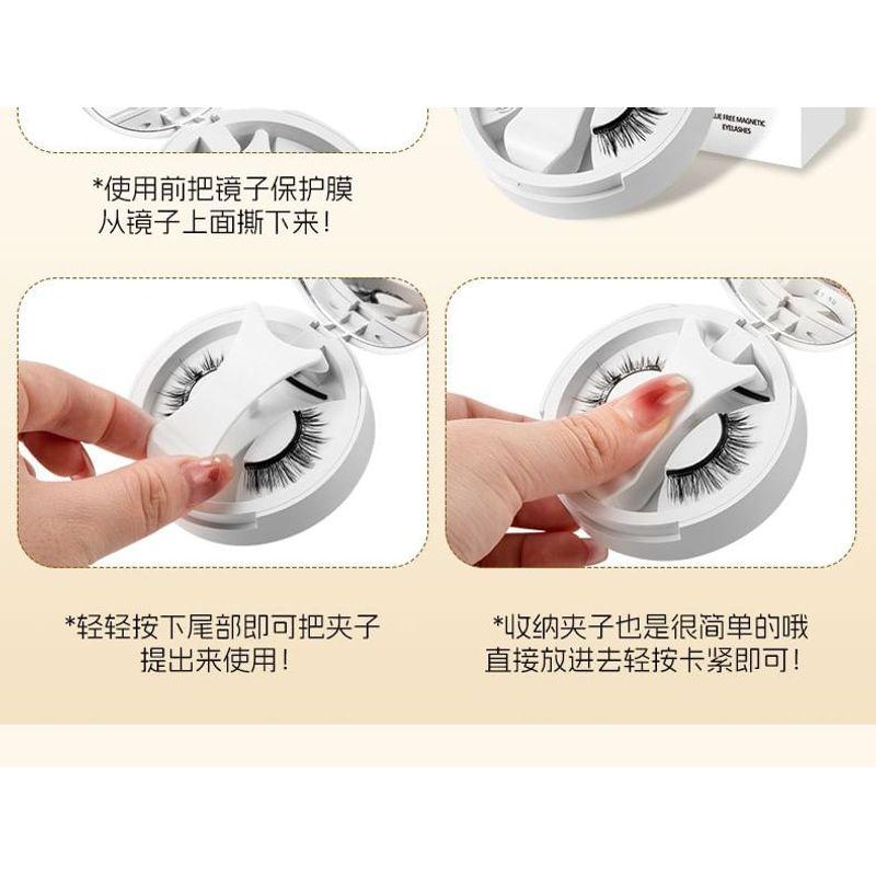 Миуми - Набор: Натуральные магнитные накладные ресницы с перекрещиванием + Аппликатор