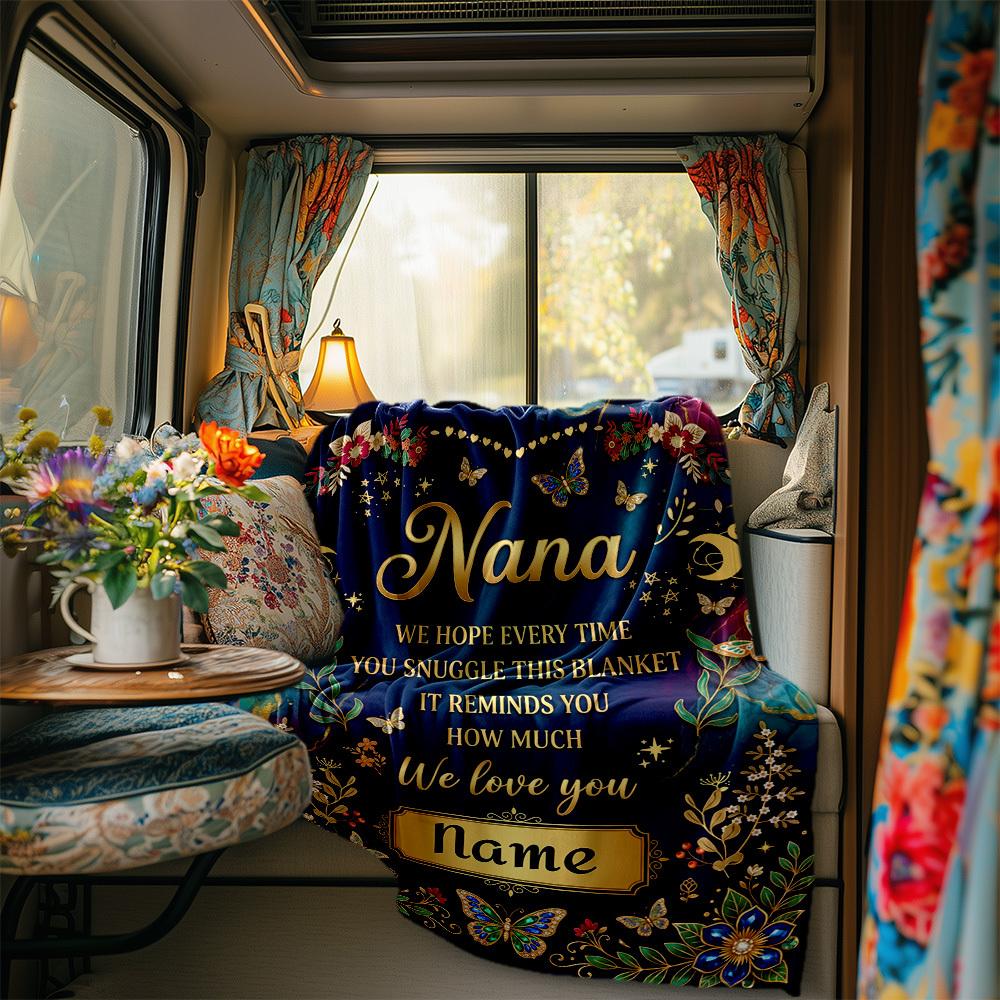 Nana'S Love Blanket Blanket Personalized Name Soft Comfortable Stylish Blanket Car Blanket Perfect For Travel Camping Outdoor Home Suitable For All