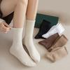1 Pair Women Cotton Calf Socks Mid-tube No Odor Solid Color Thread High Elasticity Anti-slip