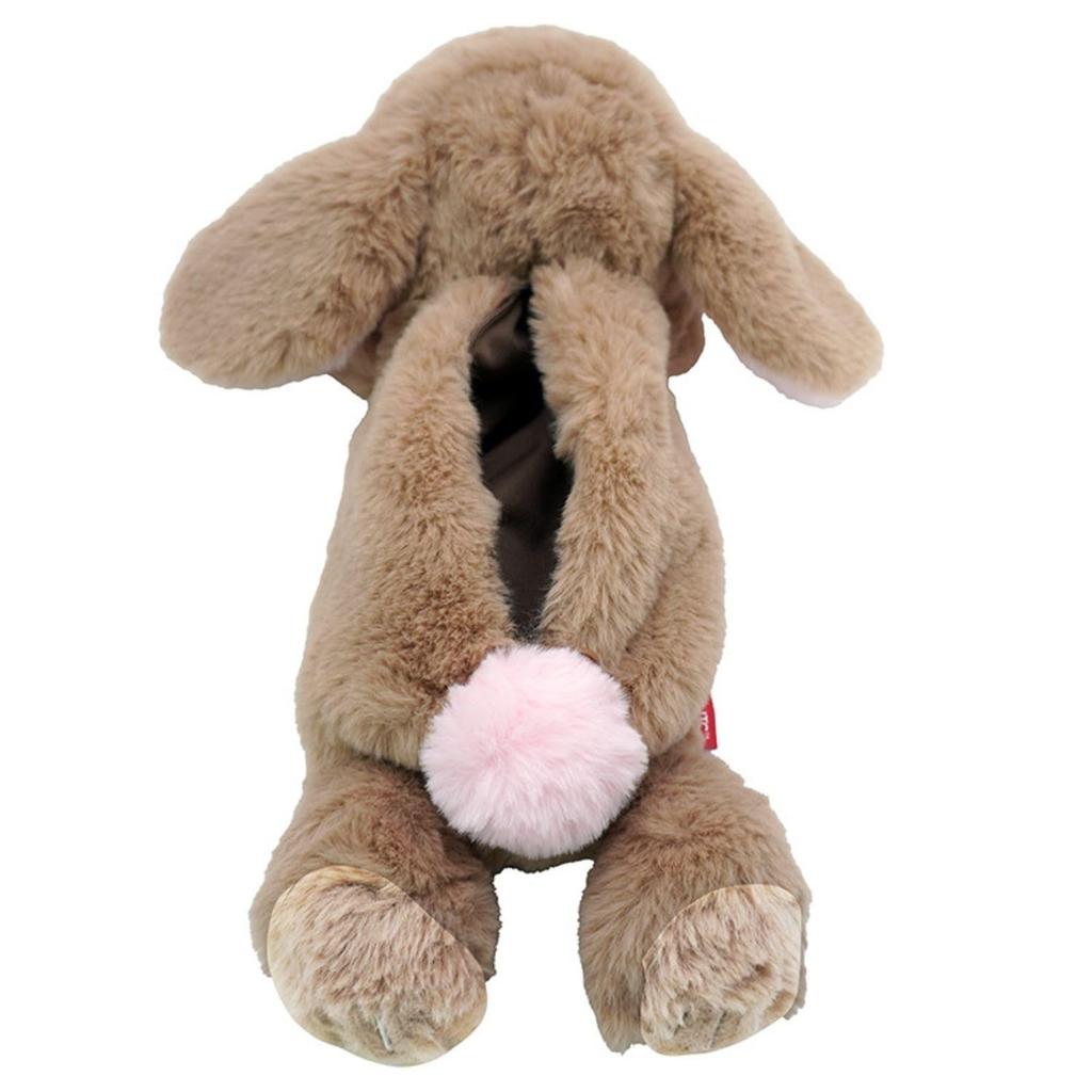 Nakajima Corporation Snoopy Fluffy Hooded Bunny Long W200 x D330 x Lop-Eared Pouch, Brown, Approx. H120mm, 228734-26