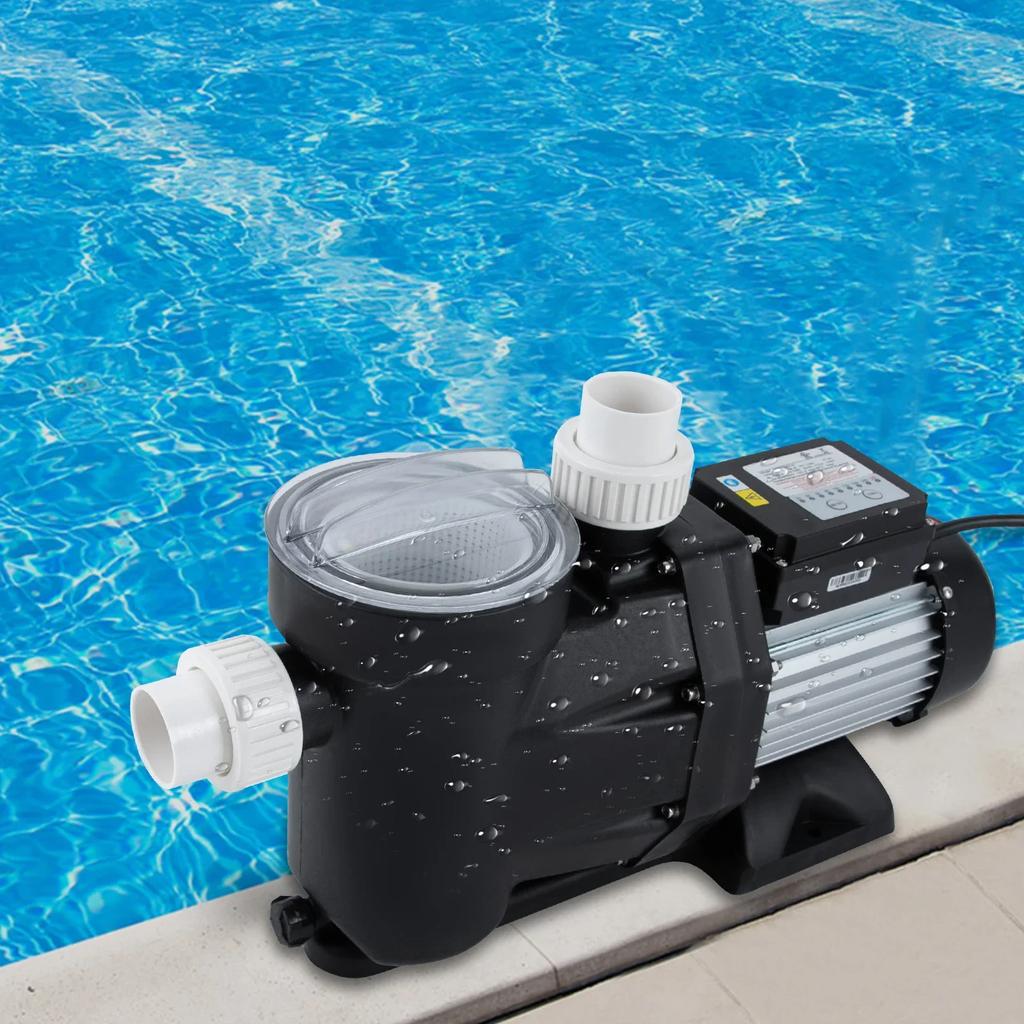 1.5HP Ground Pool Pump, IPX5 Powerful Self Primming Swimming Pool Pump, 1100W Indoor & Outdoor Use Hot Tub & Spa Pump with Timer
