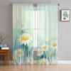 Картина Цветок Маргаритка Оконная Обработка Тюль Современные Прозрачные Шторы для Кухни Гостиной Спальни Шторы Украшения