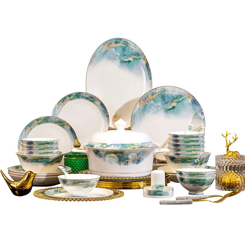 Керамический набор тарелок и мисок Jingdezhen в скандинавском стиле, роскошный