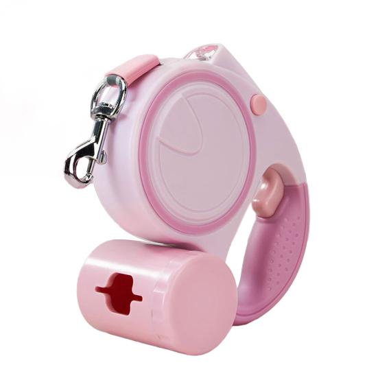 Выдвижной поводок для собак с эргономичной ручкой, пояс для прогулок с защитой от спутывания, фонариком и дозатором пакетов для фекалий для средних и маленьких собак