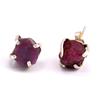 Серьги-гвоздики из стерлингового серебра 925 пробы с необработанным рубином, серьги-гвоздики из натурального драгоценного камня для девочек