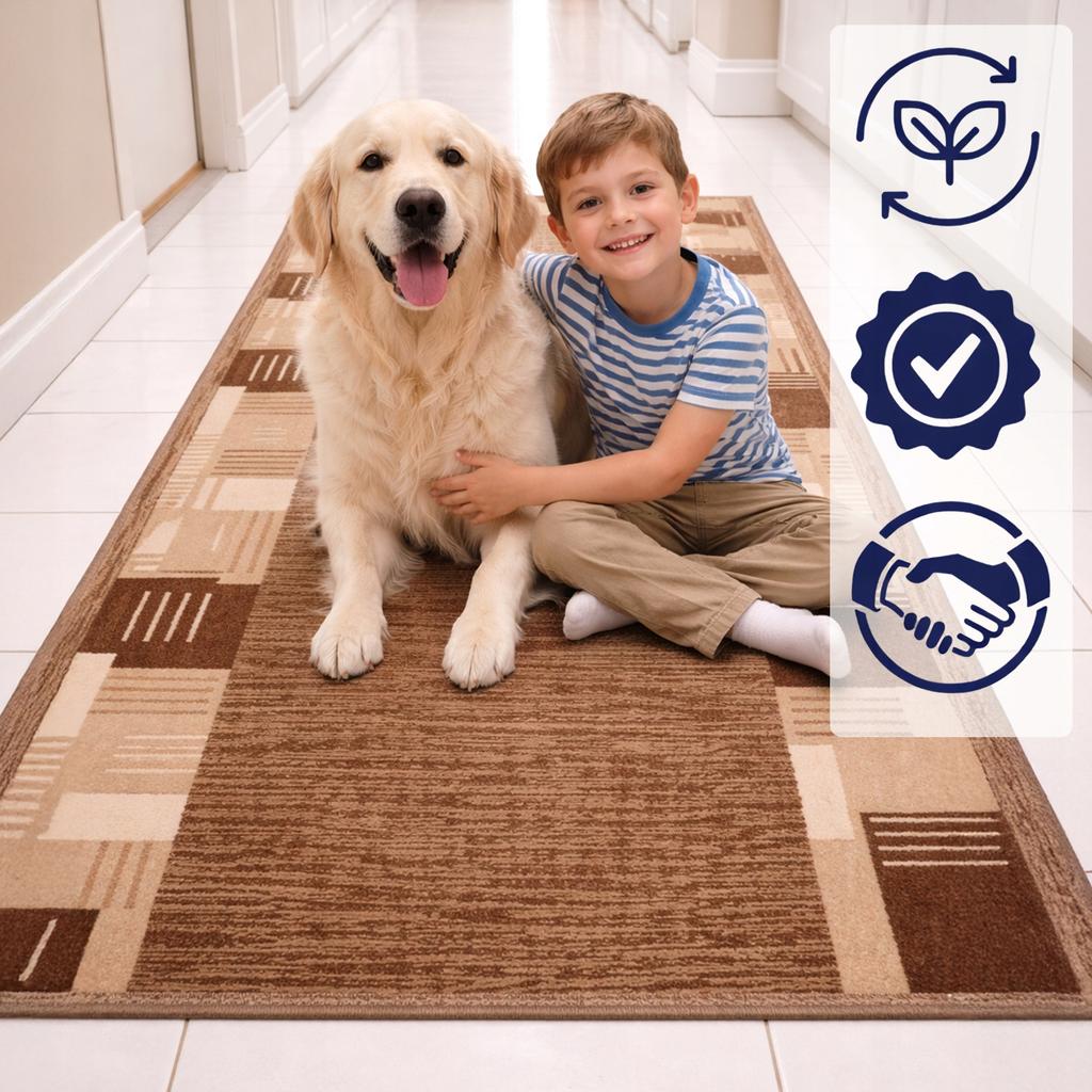 [7] MONTE BROWN 100x180 cm Anti-slip rug D7512