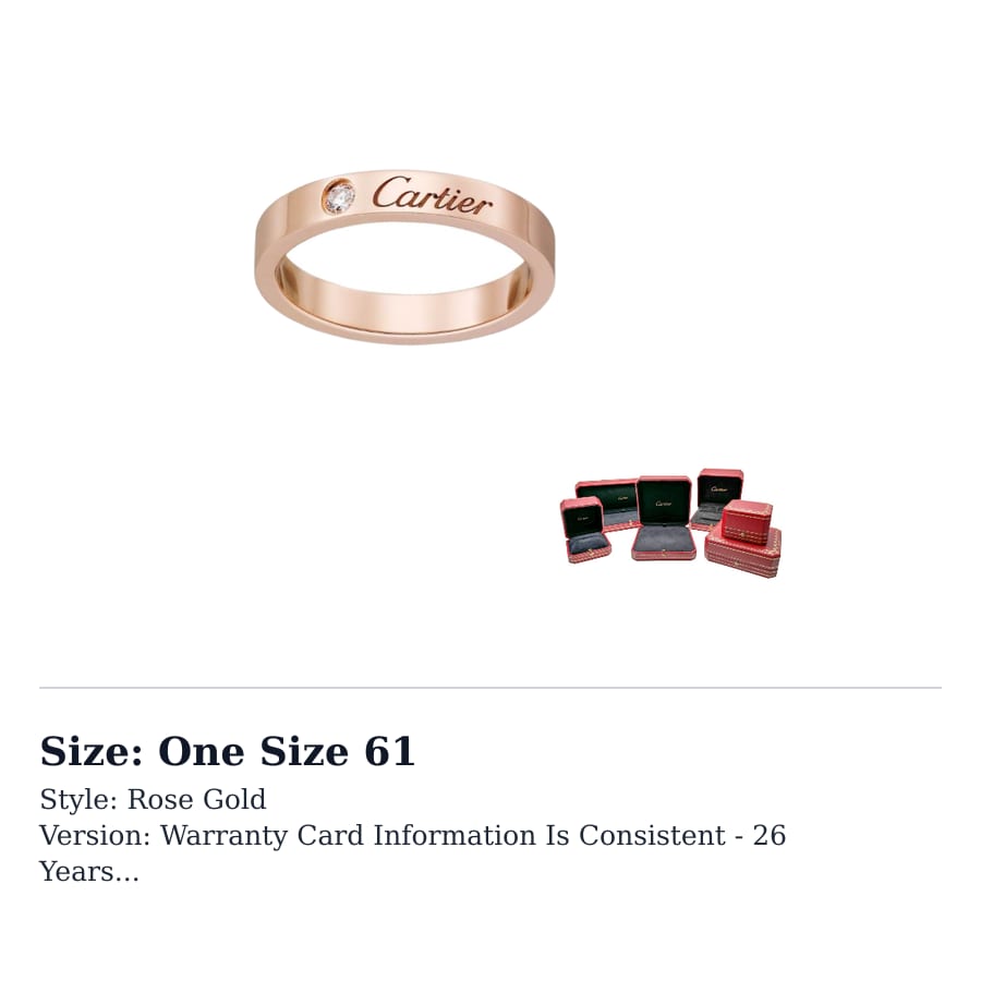 CARTIER C DE CARTIER 18K Gold Diamond Rings Unisex Rose Gold B4086400