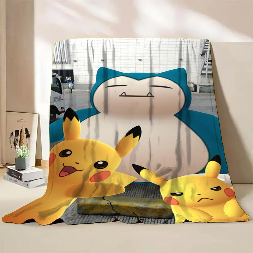 Фланелевое пушистое флисовое одеяло Pokemon Snorlax для дома, спальни, кровати, дивана, офиса, детское покрывало, взрослое мягкое одеяло, милый подарок для ребенка