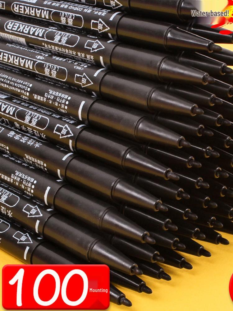 **Двусторонний детский маркер для рисования - Черный/Красный/Синий, Тонкий кончик, На водной основе**