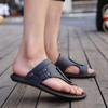 Модные мужские тапочки из натуральной кожи, пляжная обувь, мужские шлепанцы, летние мужские шлепанцы 2024 года на плоской подошве, роскошные, большого размера 269